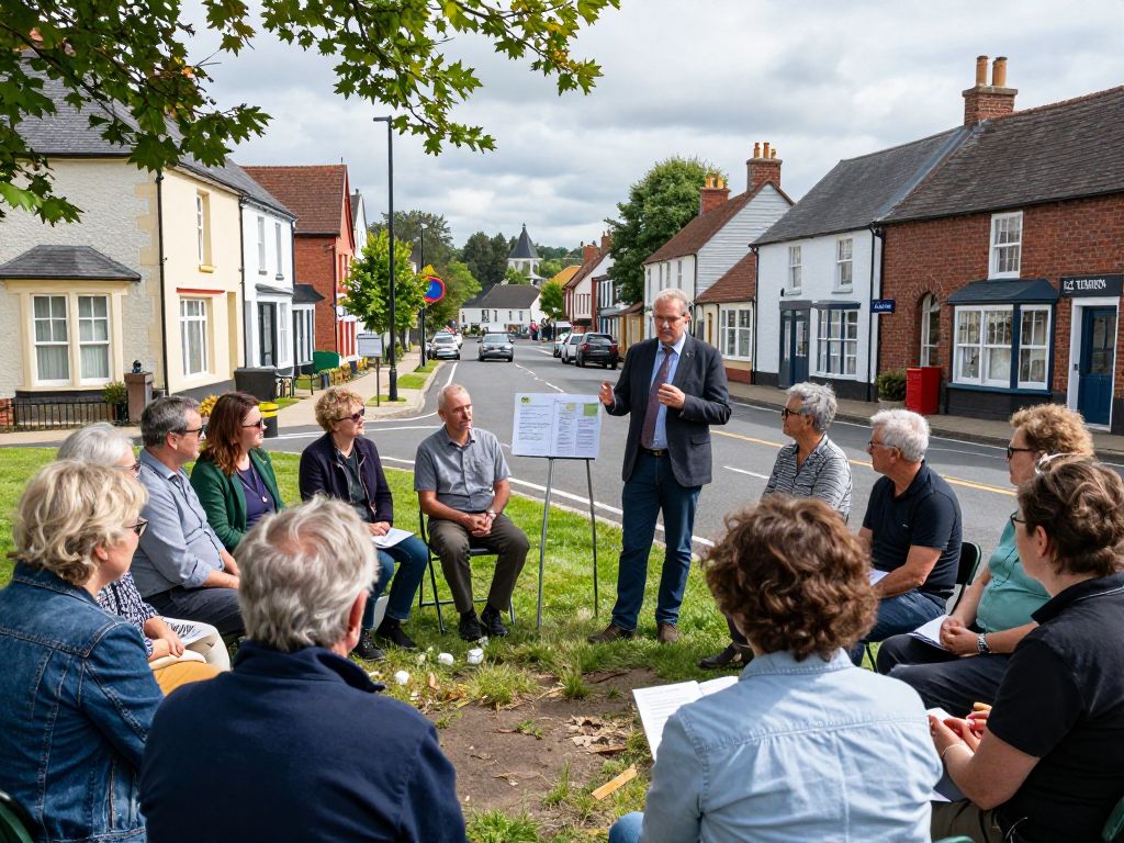 Community members discussing road improvements in Chapin SC