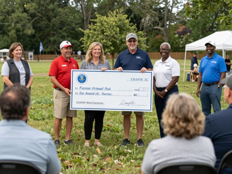 Representatives of local nonprofits in Chapin SC receiving grant funding