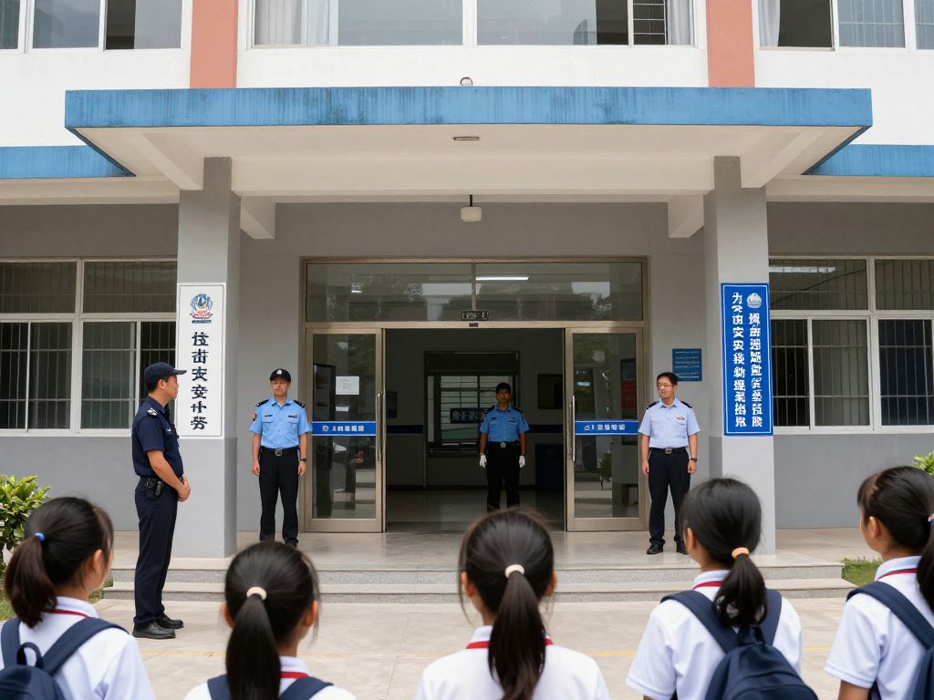 Secure school environment with safety protocols in place