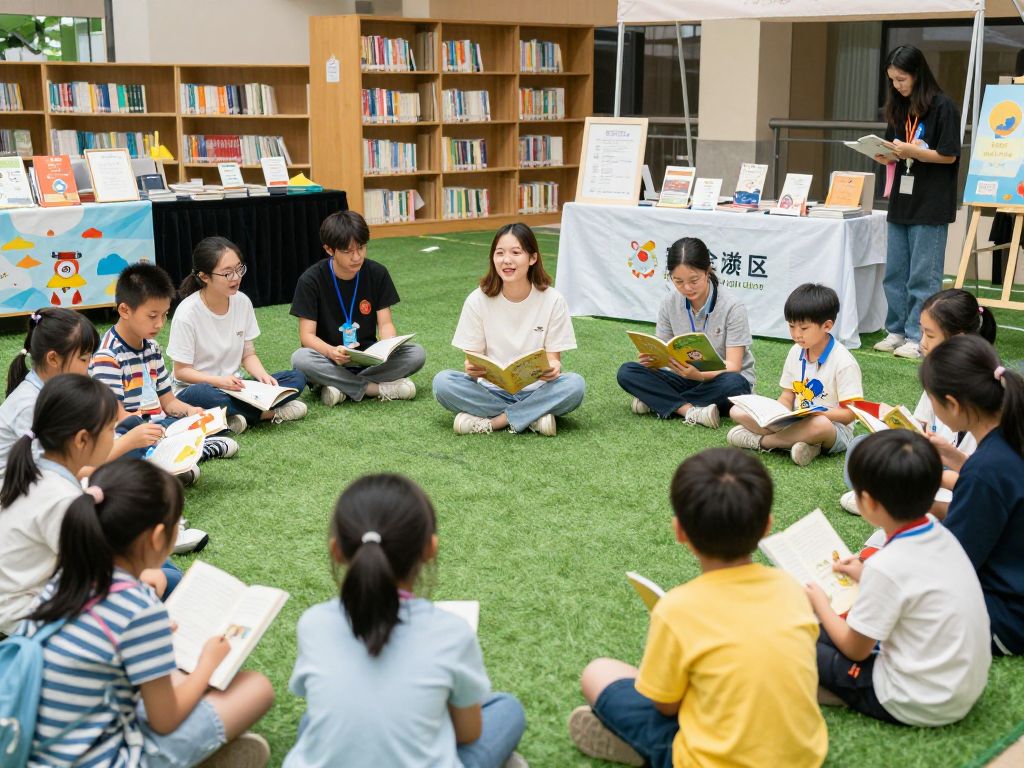 Children participating in Chapin's Summer Reading Program at a community library event.