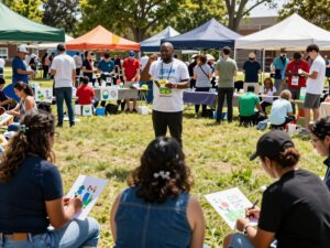 Community members participating in local initiatives supported by philanthropy