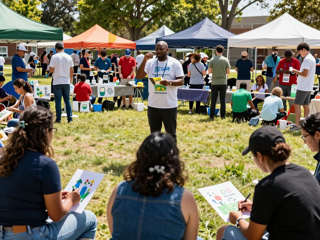 Community members participating in local initiatives supported by philanthropy