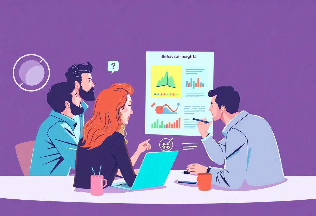 Team discussing behavioral insights to enhance digital marketing strategies