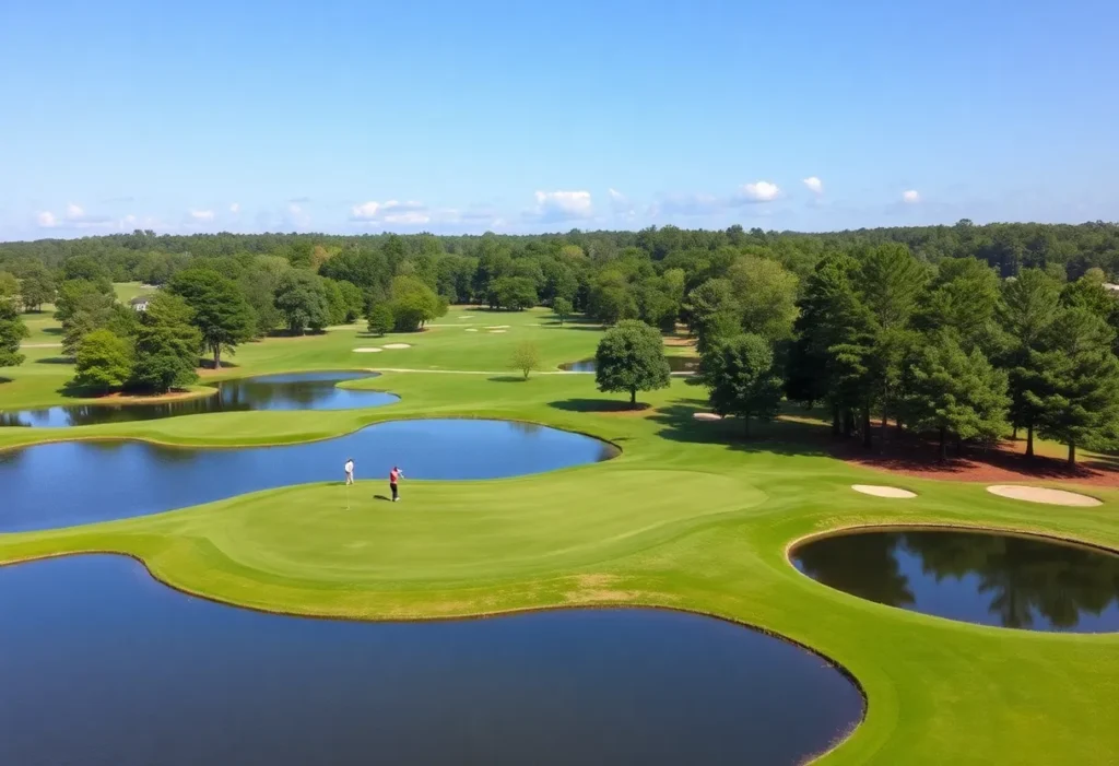 Lakes and ponds enhancing a golf course in Chapin, SC