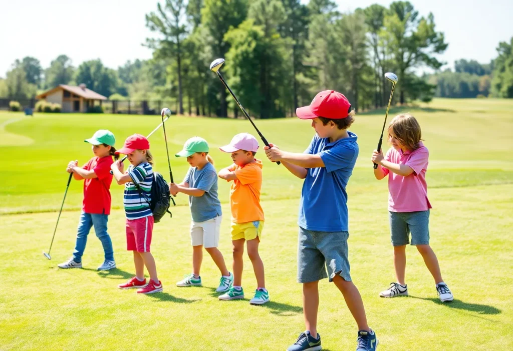 Children participating in youth golf programs in Chapin SC