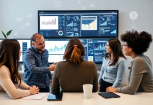 Marketers collaborating on behavioral insights analysis