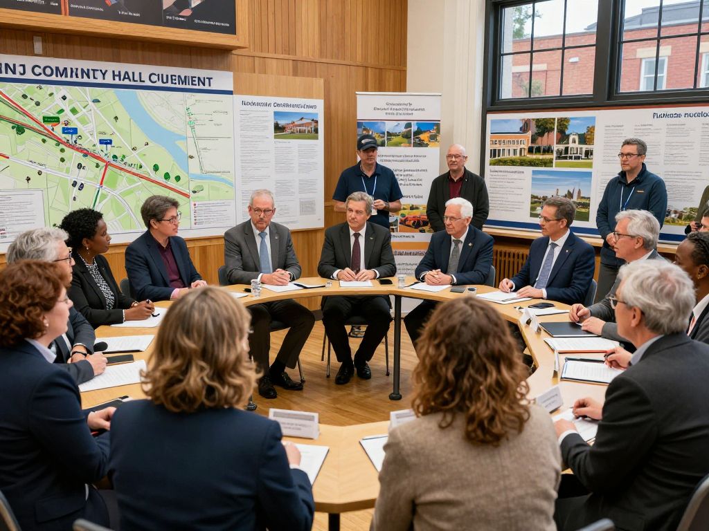Residents at a town hall meeting discussing transportation improvements in Chapin SC