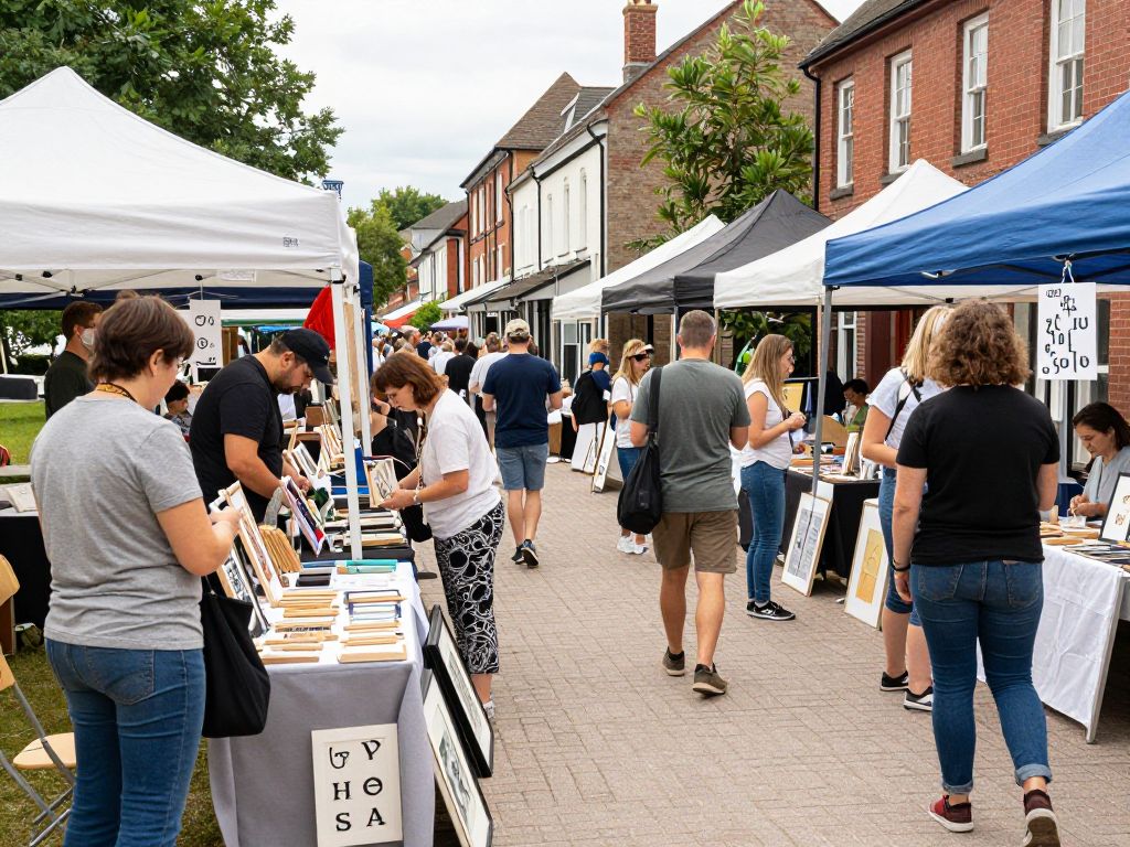 Vibrant atmosphere at Chapin SC Craft Fair showing local artisans and attendees.